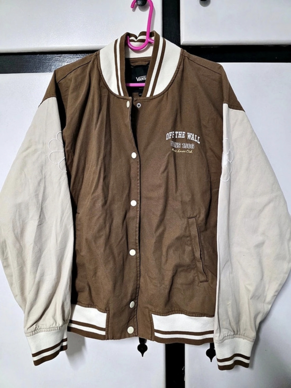 Vans Music Lovers Club Bomber Jacket Brown & White Medium
